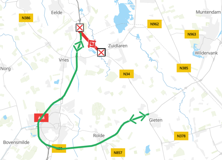 Naar Groningen? Houd rekening met omrijden: N34 wekenlang deels afgesloten