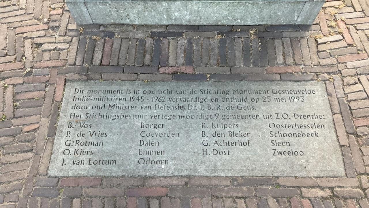 Namen van de medeoprichters van het Indië-monument